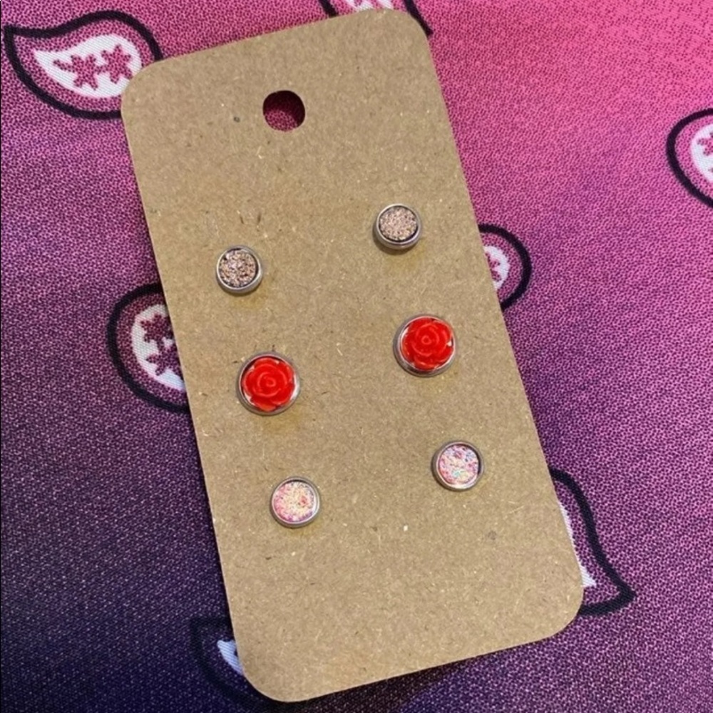 NEW Faux Druzy Stud Earrings